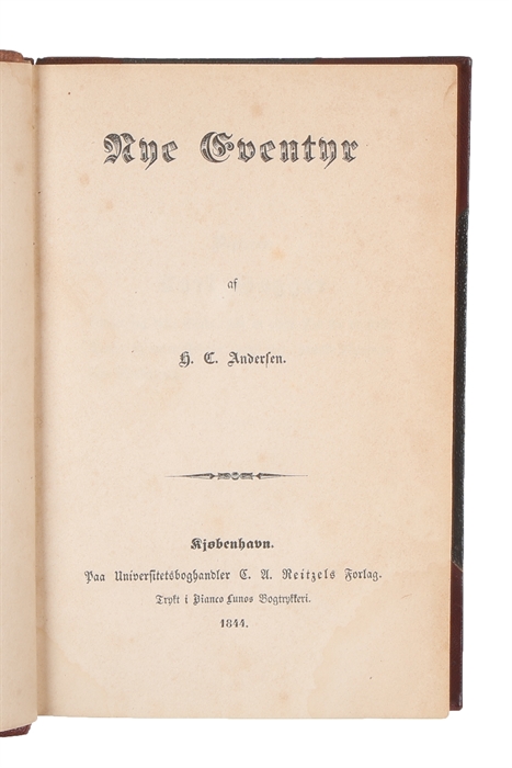 Nye Eventyr. 2 Bind (5 samlinger). (Alle samlinger i 1. oplag, også den første, som indeholder "Den grimme Ælling"). [New Fairy Tales. Complete with all five collections in two volumes, all in first issue, also the first, which contains "The Ugly Duck...