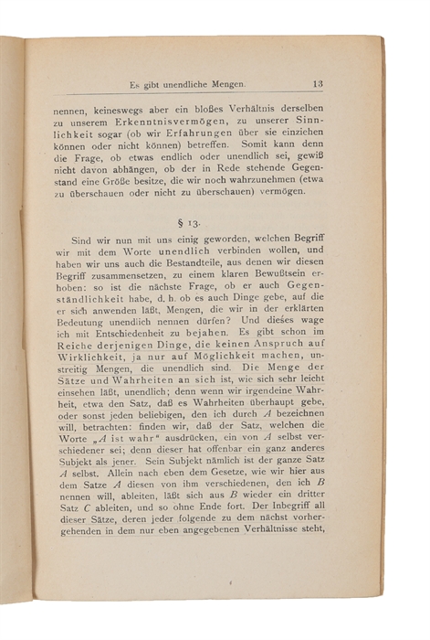 Paradoxien des Unendlichen. Neu Herausgegeben durch Alois Höfler. Mit Anmerkungen versehen von Hans Hahn. (In Philosophische Bibliothek, Bd. 99).