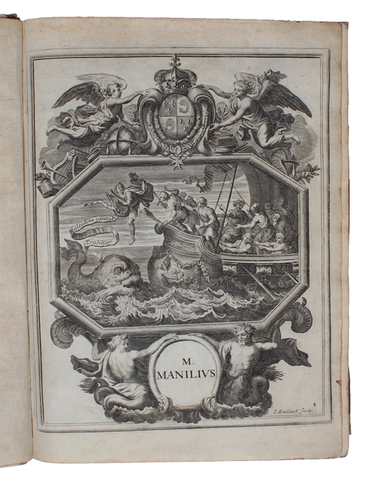 Astronomicon. Interpretatione et Notis ac Figuris illustravit Michael Fayvs...In usum serenissimi Delphini. Accesserunt V.Ill. Petri Danielis Huetii animadversiones ad Manilum & Scaligeri Notas.