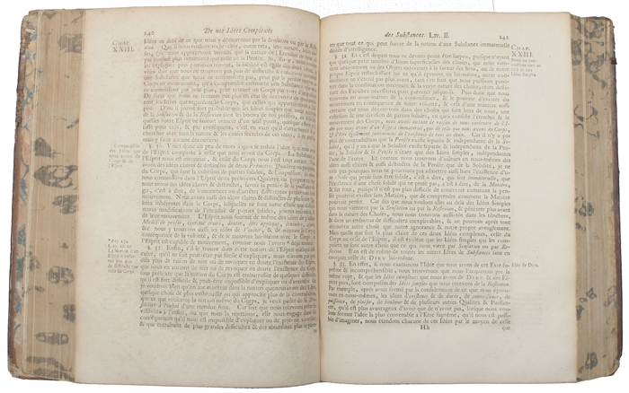 Essai Philosophique concernant L'Entendement Humain, ou l'on montre quelle est L'etendu de nos Connoissances certaines, et la Maniere don nous y parvenons. Trad.de L'Anglois par M.Coste. Sec.ed.revue, corrigée, & augmentée de quelque Additions ...