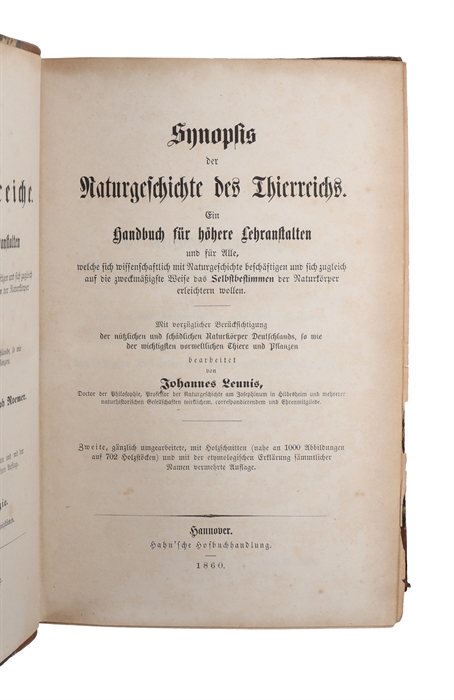 Synopsis der Naturgeschichte des Thierreichs. 2., gänzlich umgearb....u.ver. Aufl.