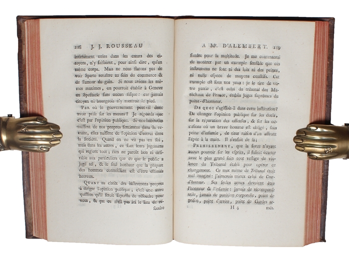 A Mr. D'Alembert...sur son Article Genève dans le VIIme. Volume de l'Encyclopédie et particulierement, sur le projet d'établir un Théatre de Comédie en cette Ville.